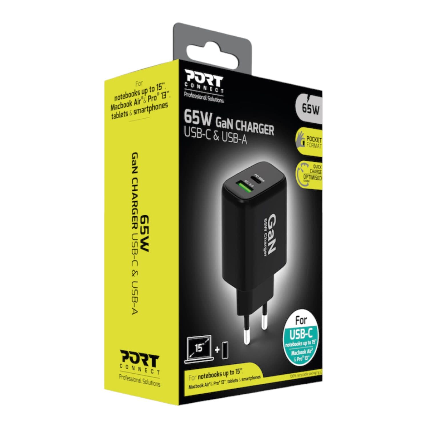 Port Connect 65W GaN Type-C and USB-A Fast Charger image 7