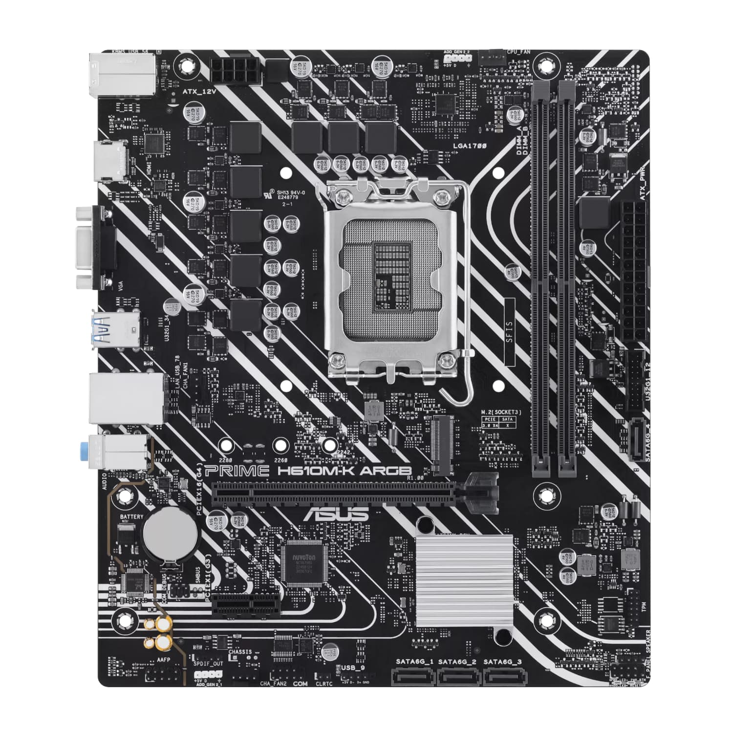 Asus PRIME H610M-K ARGB Intel LGA1700 M-ATX Motherboard image 2