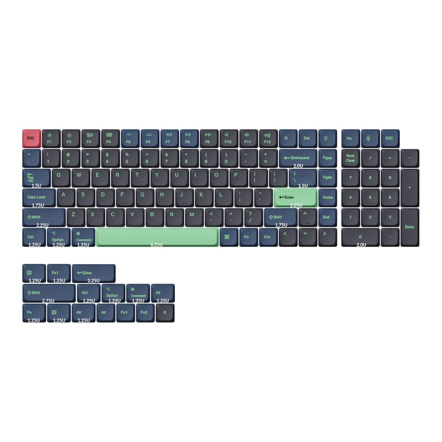 Keychron Low Profile Dye-Sub PBT LSA Full Set Keycap Set – Hacker Edition (133 Keys, PBT, Low Profile) image 2