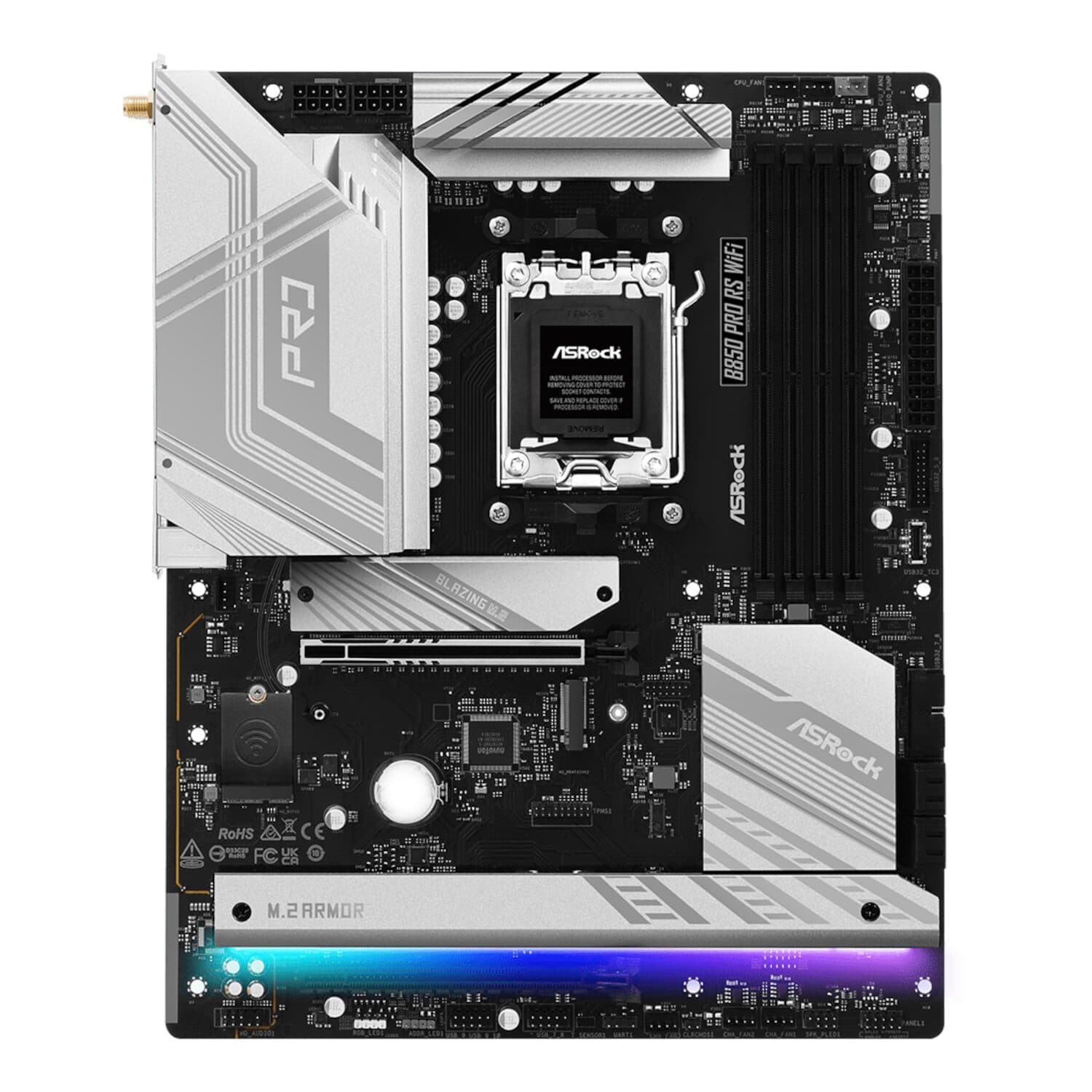 ASRock B850 Pro RS Wi-Fi ATX Motherboard (AMD AM5, DDR5, PCIe 5.0) image 2