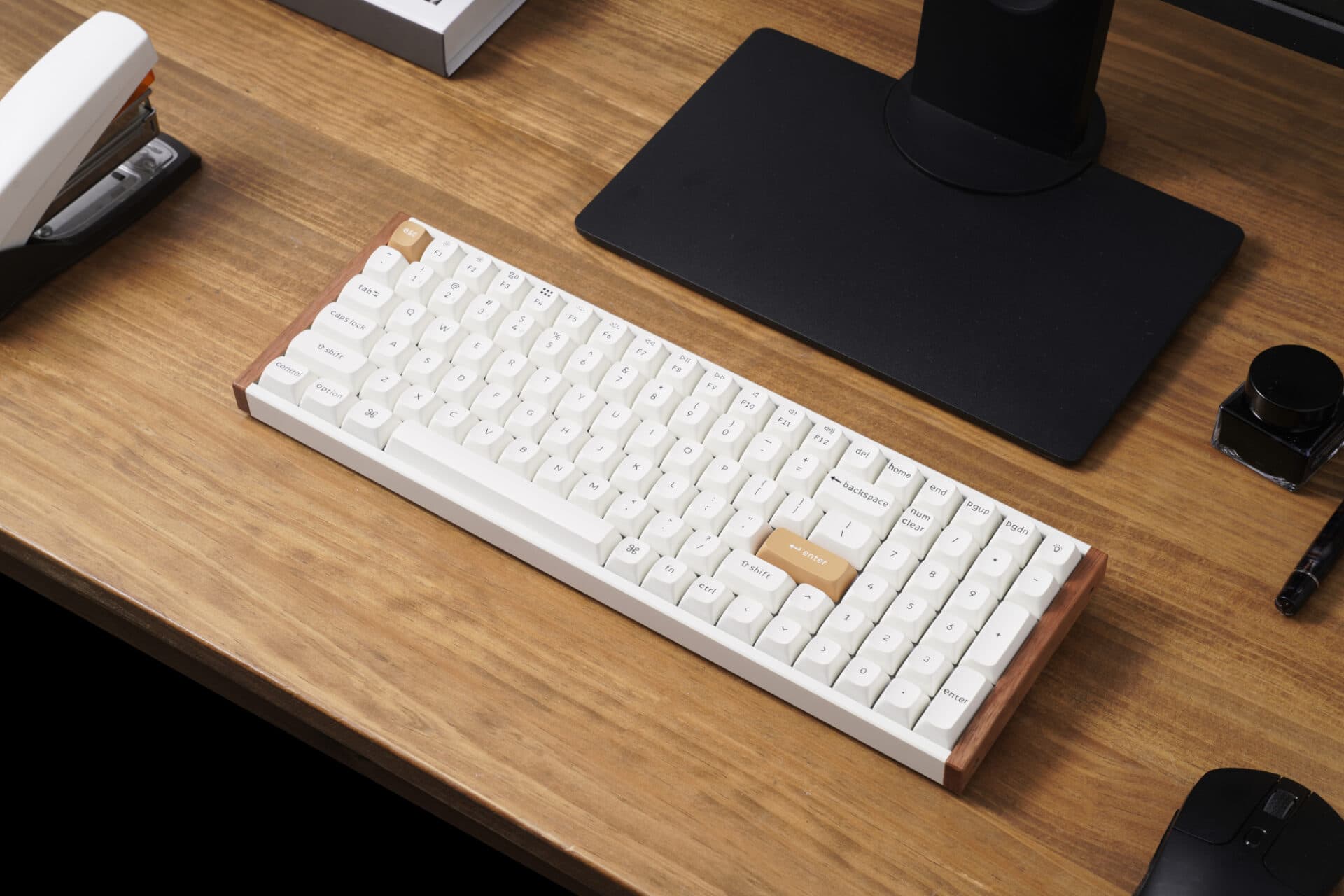 Keychron K4 HE 96% Magnetic Switch Hot-Swap RGB Wireless Keyboard – White (Wood + Aluminium) image 2