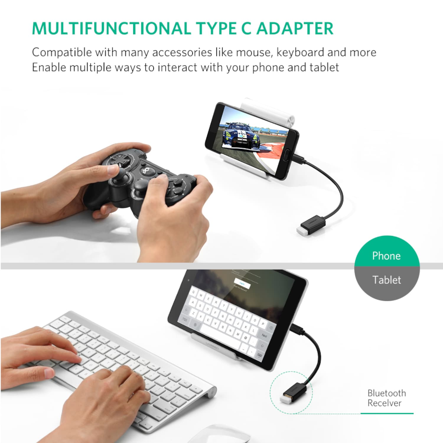 UGREEN Type-C to USB-A Adapter (Male to Female, 15cm)– Black image 5