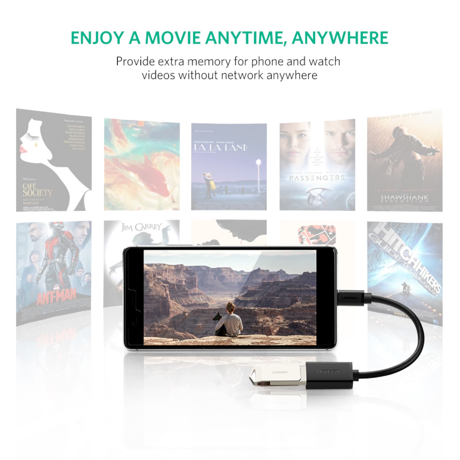 UGREEN Type-C to USB-A Adapter (Male to Female, 15cm)– Black image 6