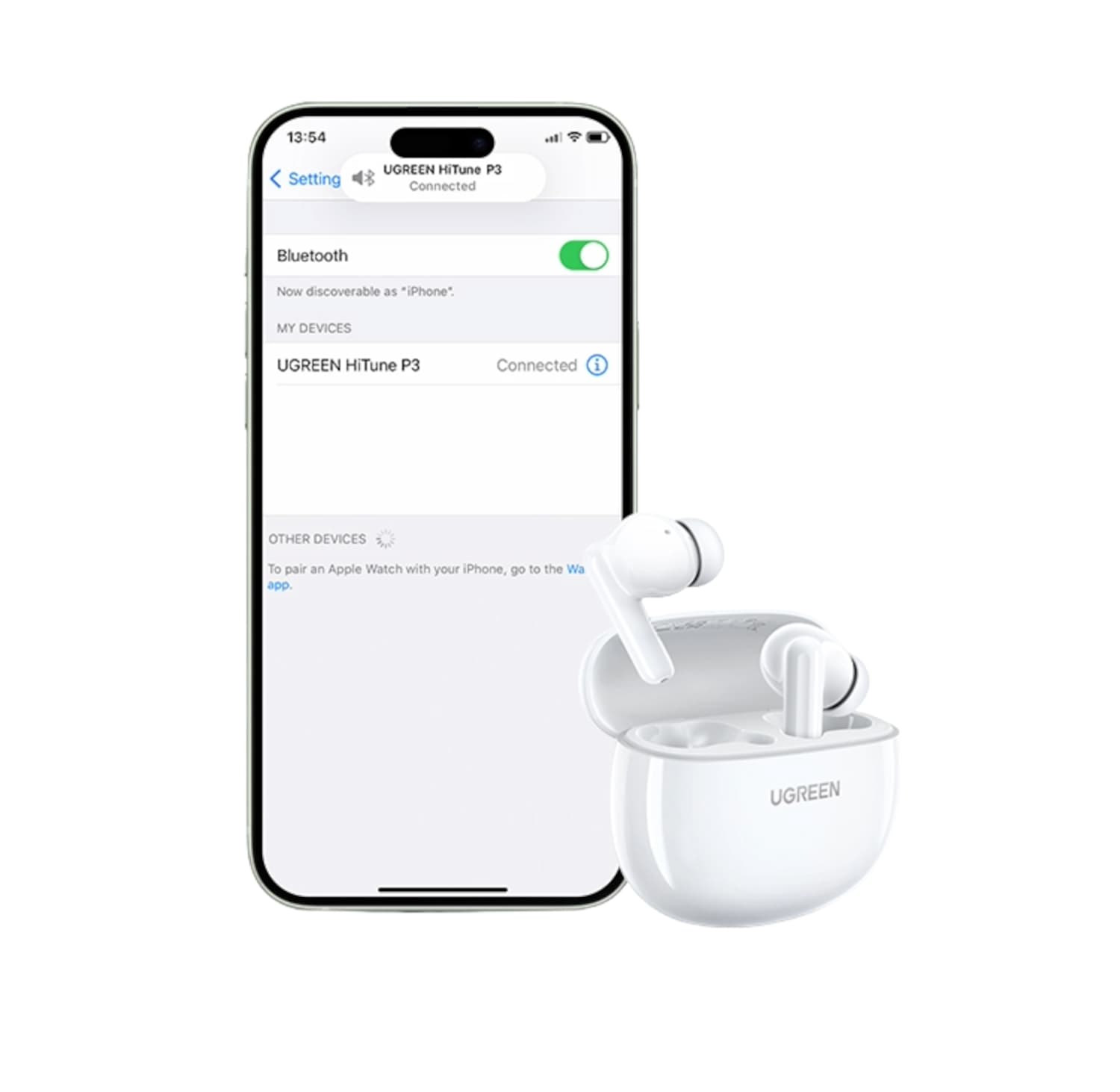 UGREEN HiTune P3 In-Ear Wireless Earbuds–White image 4