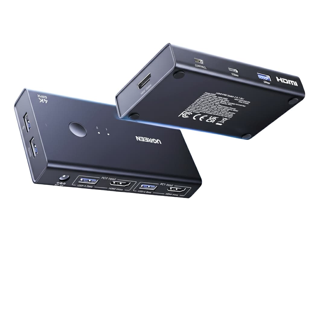 UGREEN 2-In-1 HDMI KVM Switch 4 USB Ports 4K@60Hz–Black image 2