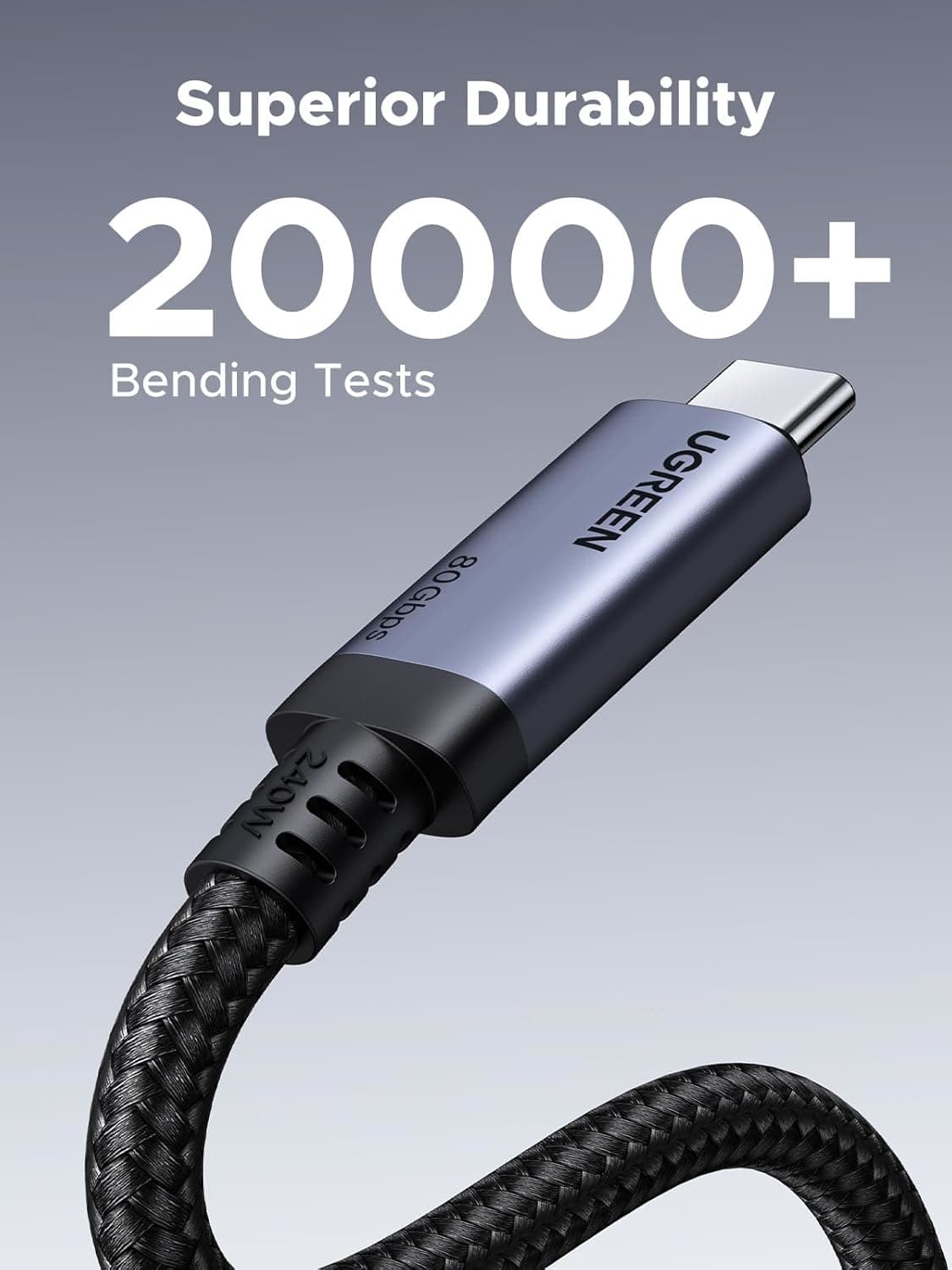 UGREEN USB4 Gen4 240W USB-C to USB-C Cable (Black) image 2