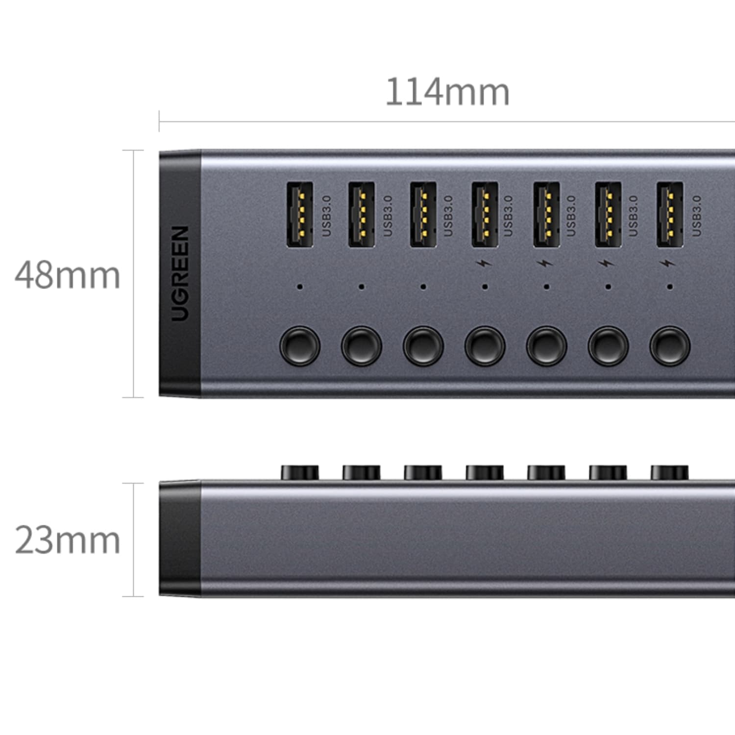 UGREEN 7 in 1 USB 3.0 Hub-Grey image 4