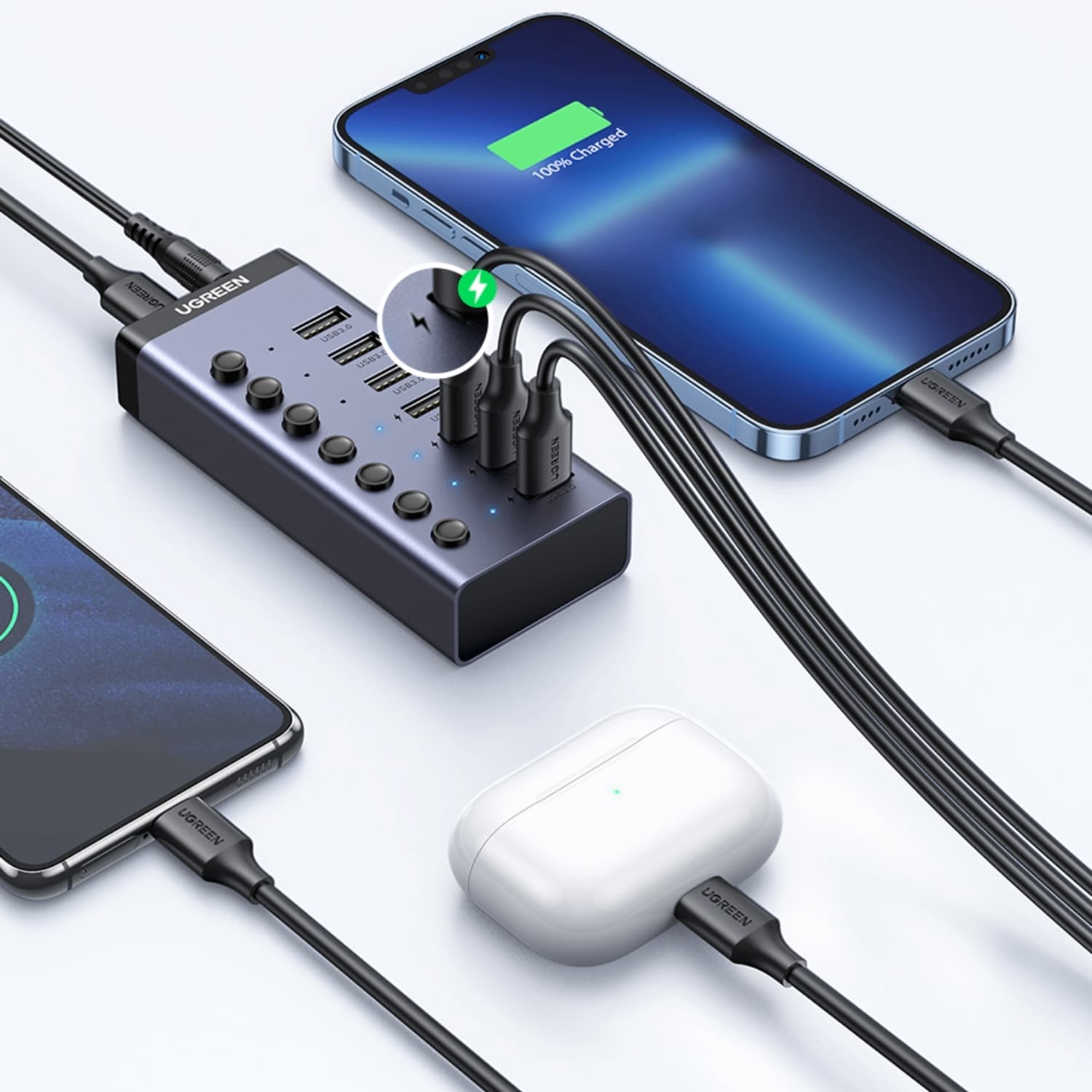 UGREEN 7 in 1 USB 3.0 Hub-Grey image 5