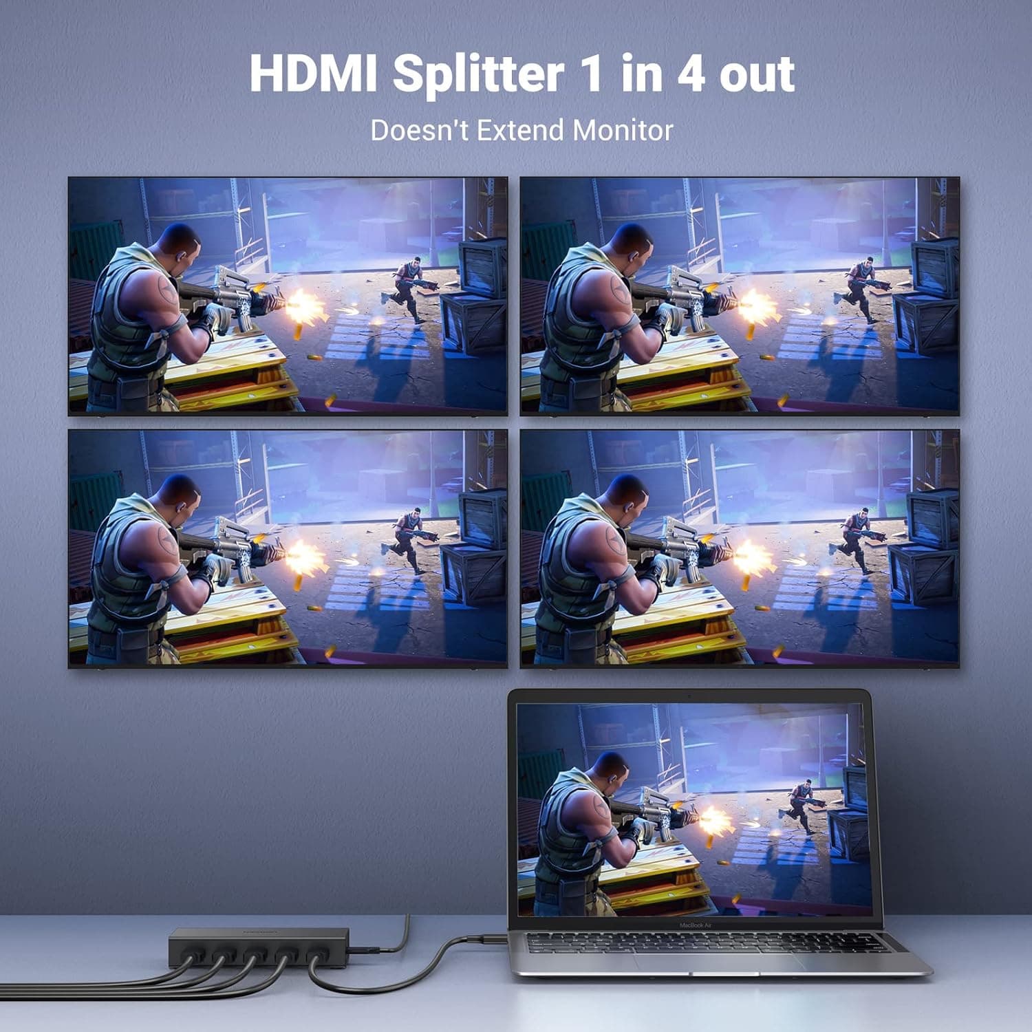 UGREEN HDMI 1×4 Video Splitter 4K – Black image 3