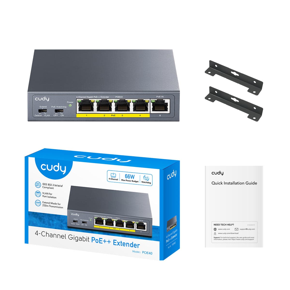 Cudy 4 Port Gigabit PoE 1x PoE Input 60W Switch image 2