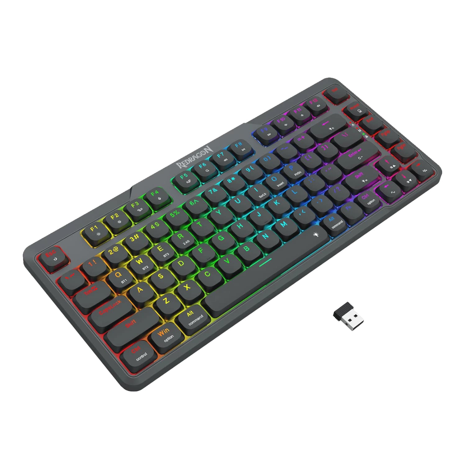 Redragon AETHER K706 PRO Wireless Mechanical Keyboard (75% Layout, Tri-Mode, Gasket Mount, Low-Profile Red Switches)