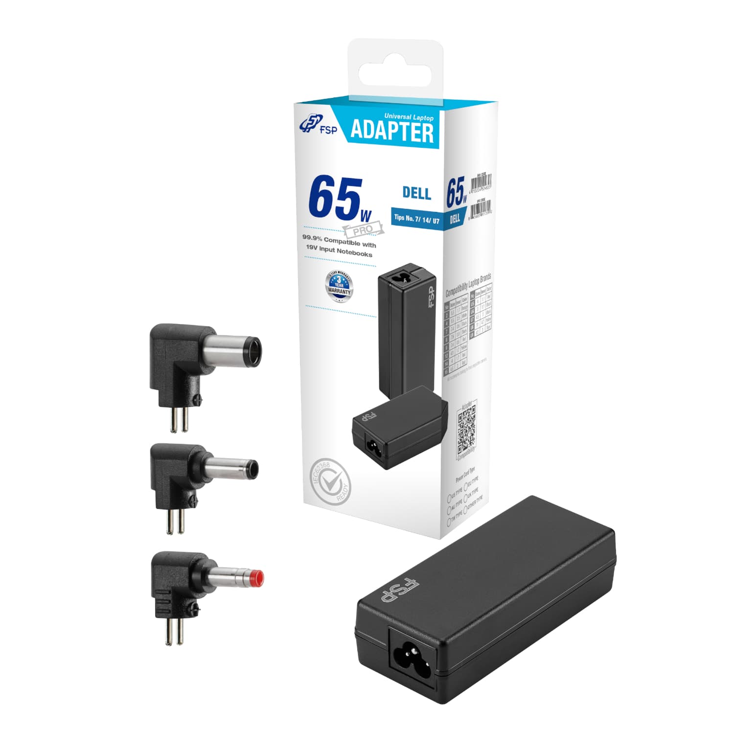 FSP PRO 65W Universal Laptop Adapter – Dell
