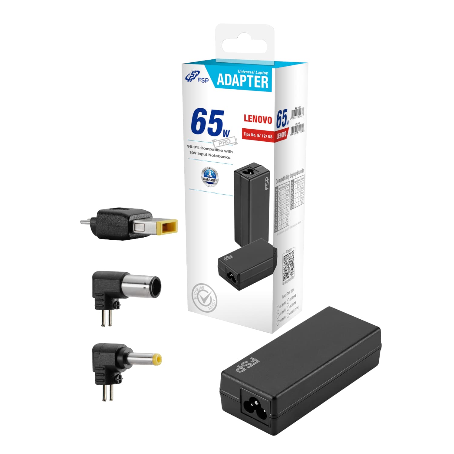 FSP PRO 65W Universal Laptop Adapter – Lenovo