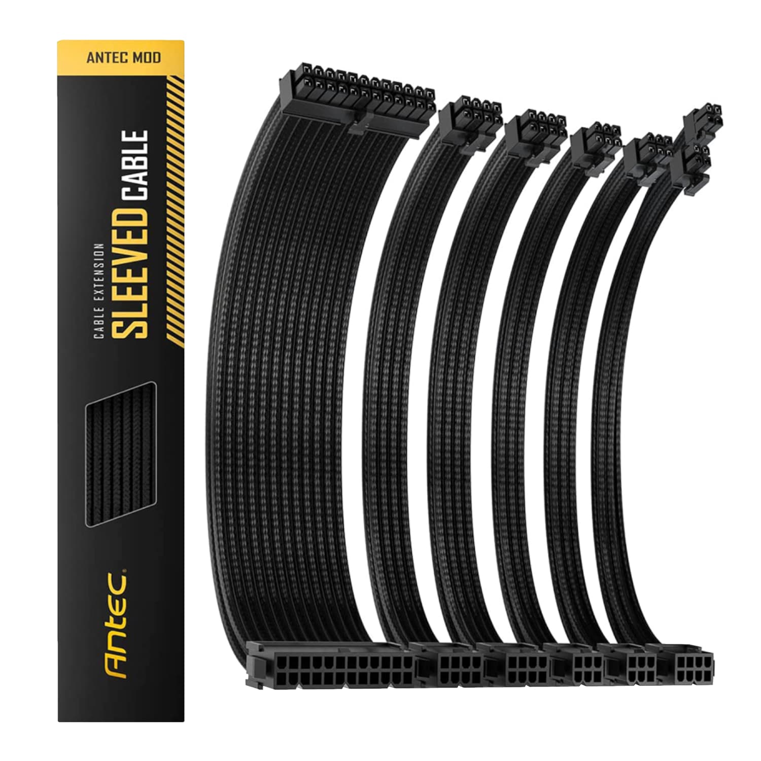 Antec 300mm Sleeved Braided Power Extension Cable Kit - Black