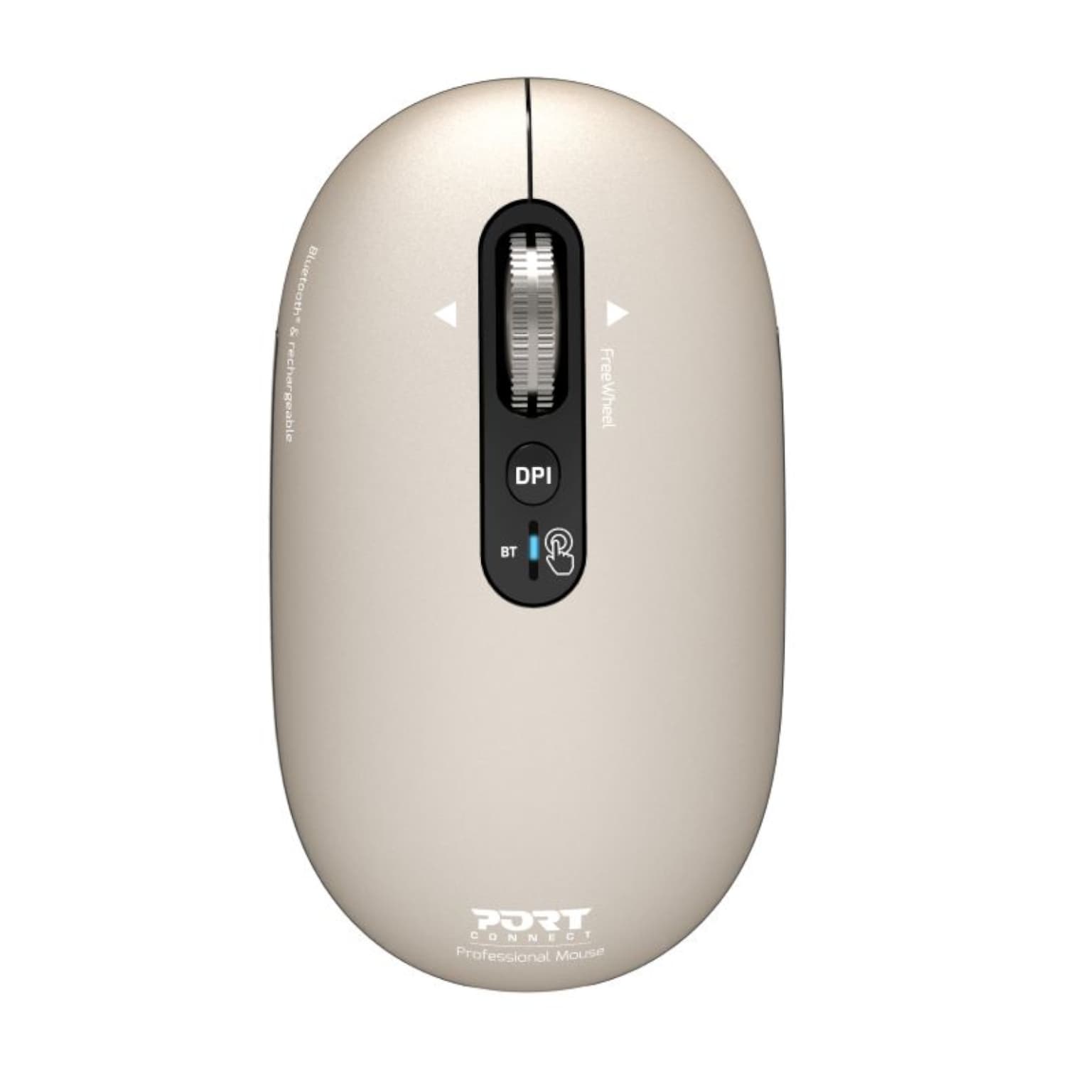 Port Connect PURE MAC Rechargeable Wireless and Bluetooth Mouse - Pearl