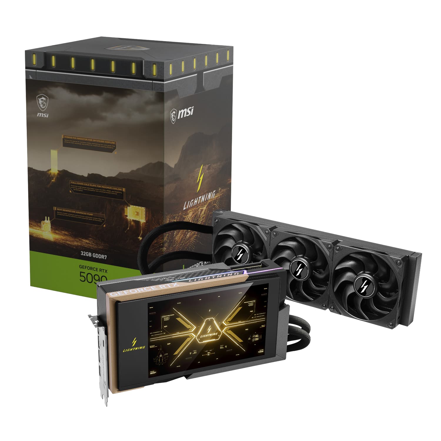 MSI GeForce RTX 5090 32G LIGHTNING Z LCD Liquid Cooled Graphics Card